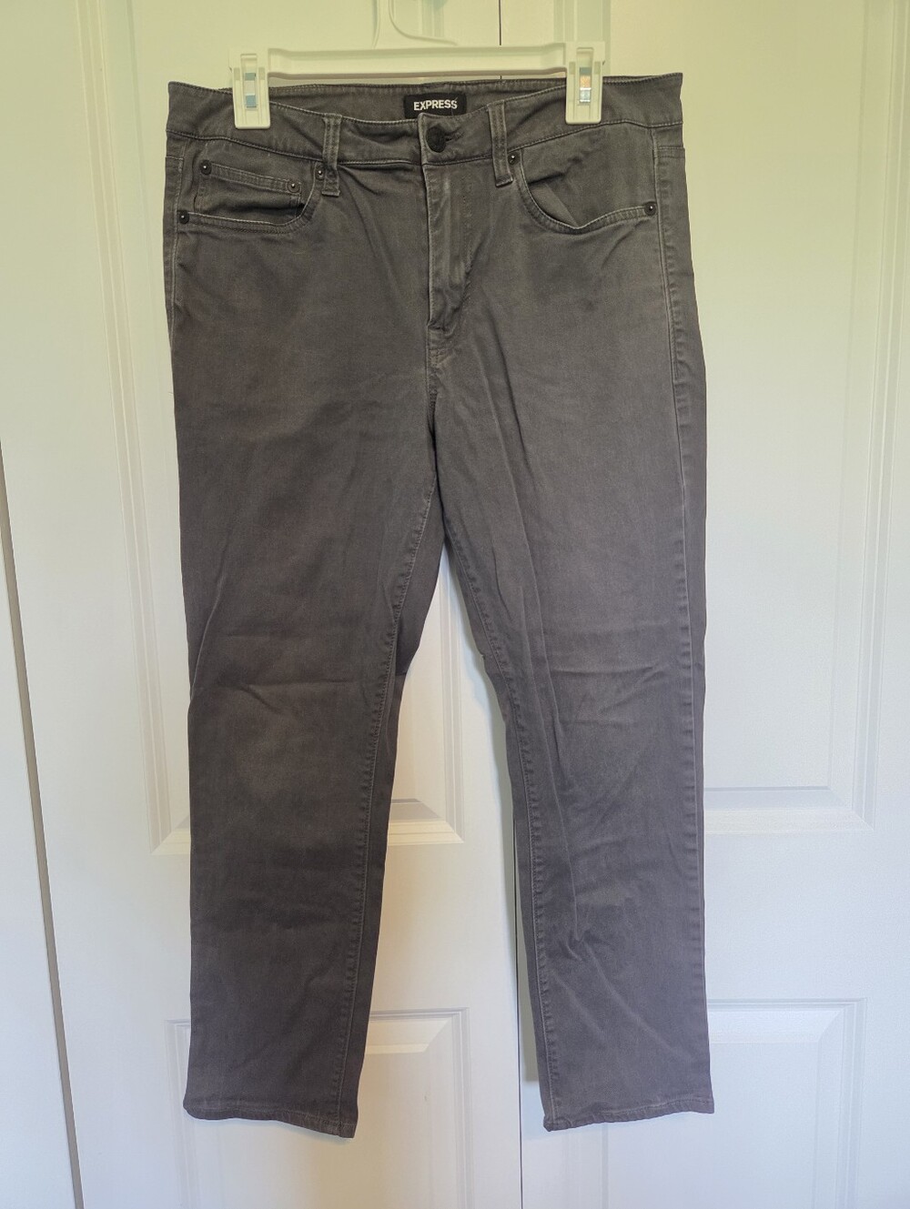 Express Men's Slim Straight Jeans in Gray